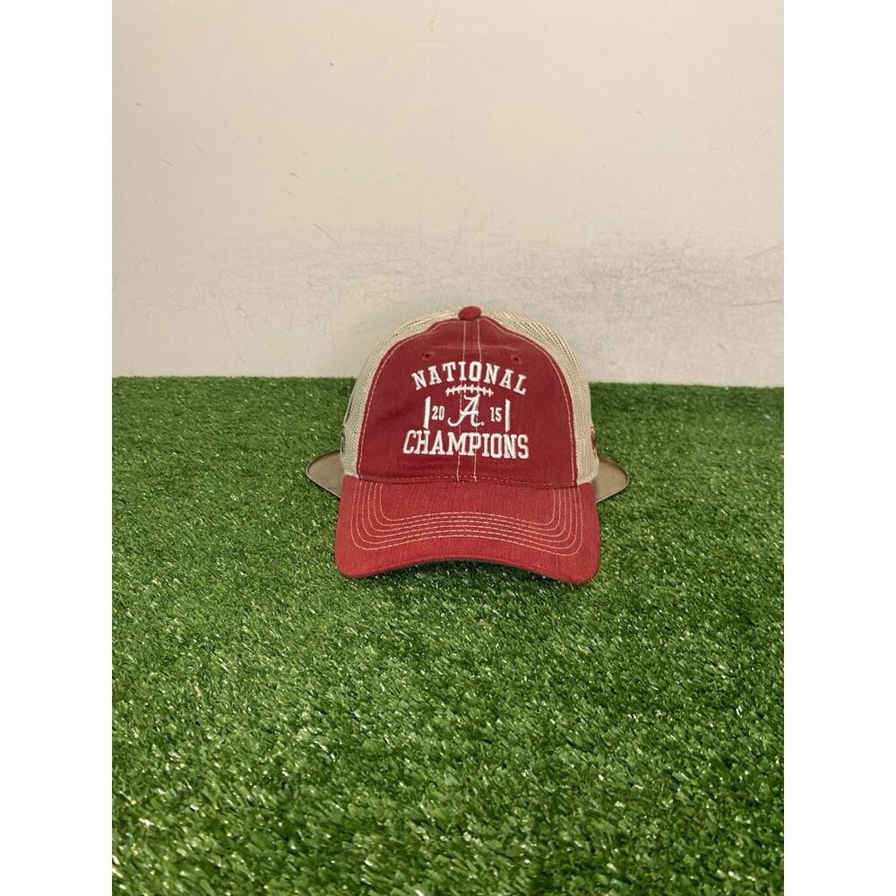 Alabama Crimson Tide hat cap snap back red tan football trusker mesh champs mens